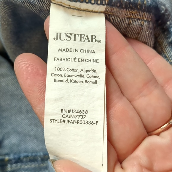 JustFab denim long sleeve coverall jumpsuit size 2X - Picture 6 of 6